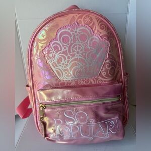 Wicked So Popular Glinda Mini Faux Leather Backpack Pink 10.5 inch